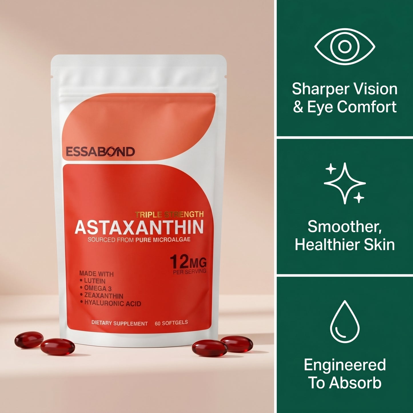 Astaxanthin 12mg Softgels